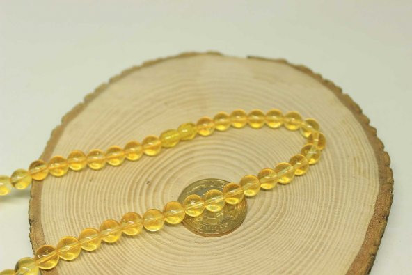 Sitrin Taşı Koyu Renk Kolye 8mm (klipsli) - 2