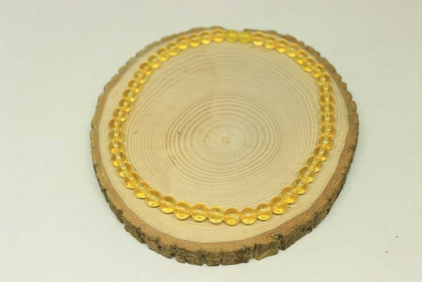 Sitrin Taşı Koyu Renk Kolye 8mm (klipsli) - 3