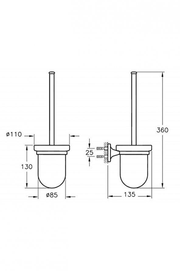 Vitra Marin A44948 Tuvalet Fırçalığı, Krom - 2
