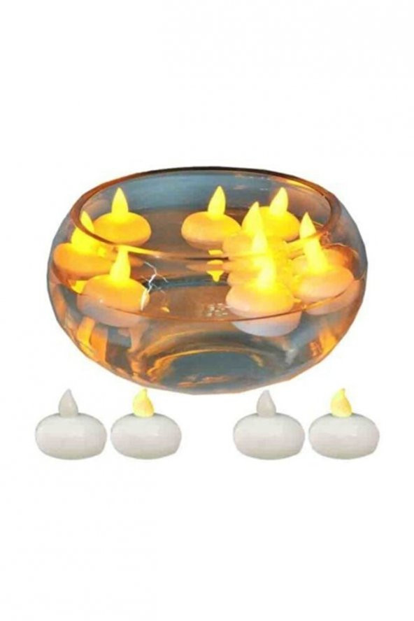 Mum Tealight Led Işıklı Pilli Suda Yüzen Model 4cm Pk:12