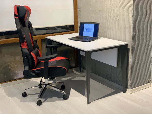 Uzay Ofis Lotus Çalışma Masası - Beyaz-Antrasit - 6