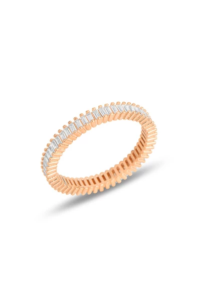 Gümüş rose baget kesim zirkon taşlı tamtur yüzük SGTL11805ROSE
