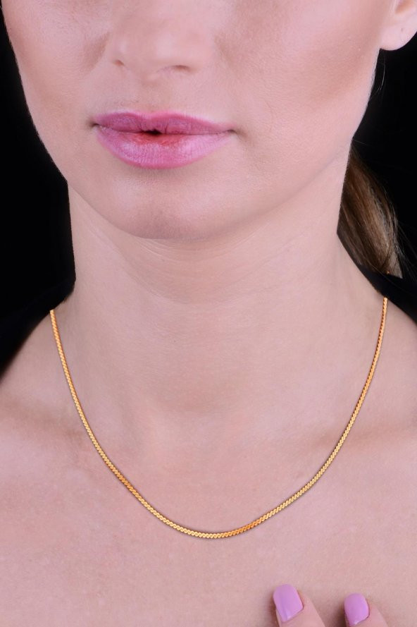 Gümüş rose  örgü modeli italyan zincir kolye ürün görseli 1