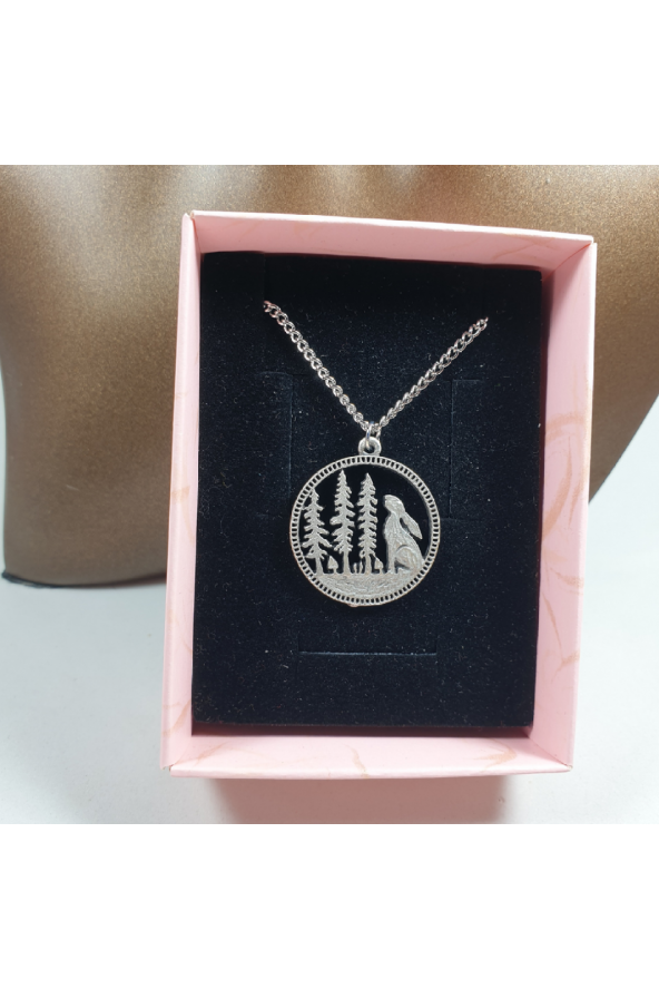 Gümüş Renk 30mm Fairycore Cottagecore Tavşan Figürlü Kolye