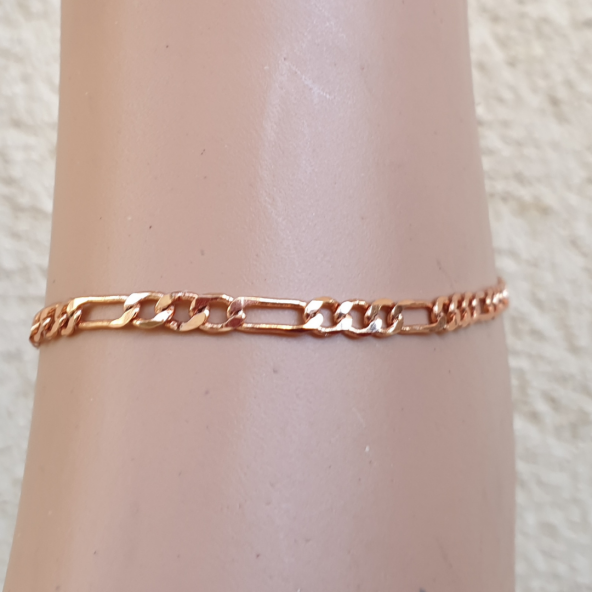 Gümüş Rose Renk Zincir Halhal-4mm - 3