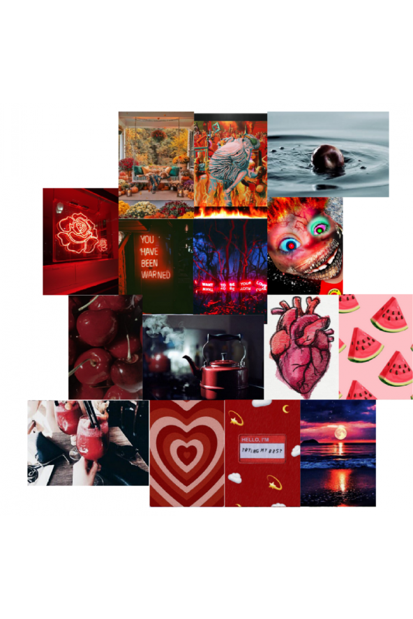 Kırmızı Temalı Poster Duvar Kağıdı Seti ürün görseli