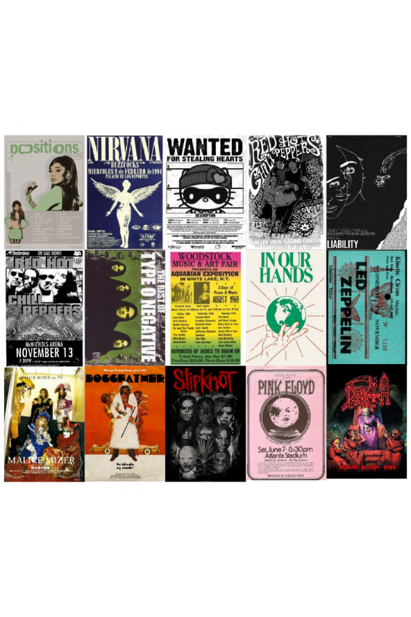 Rock Pop Poster Duvar Kağıdı Seti ürün görseli