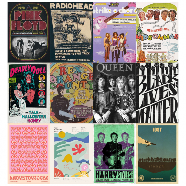 Rock Pop Poster Duvar Kağıdı Seti - 1