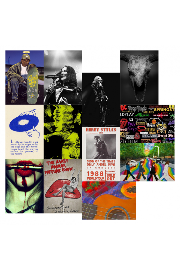 Rock Pop Poster Duvar Kağıdı Seti ürün görseli