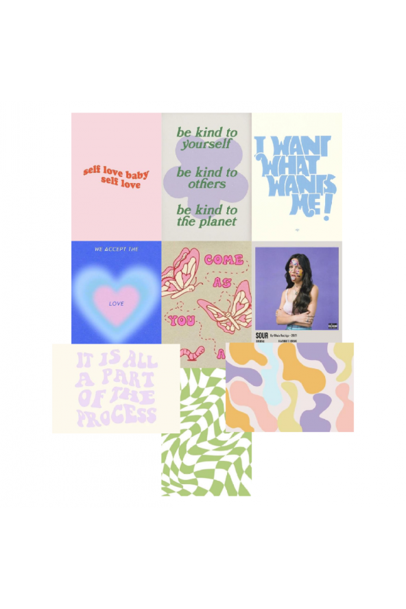 Indie Olivia Rodrigo Vibe Poster Duvar Kağıdı Seti - 1