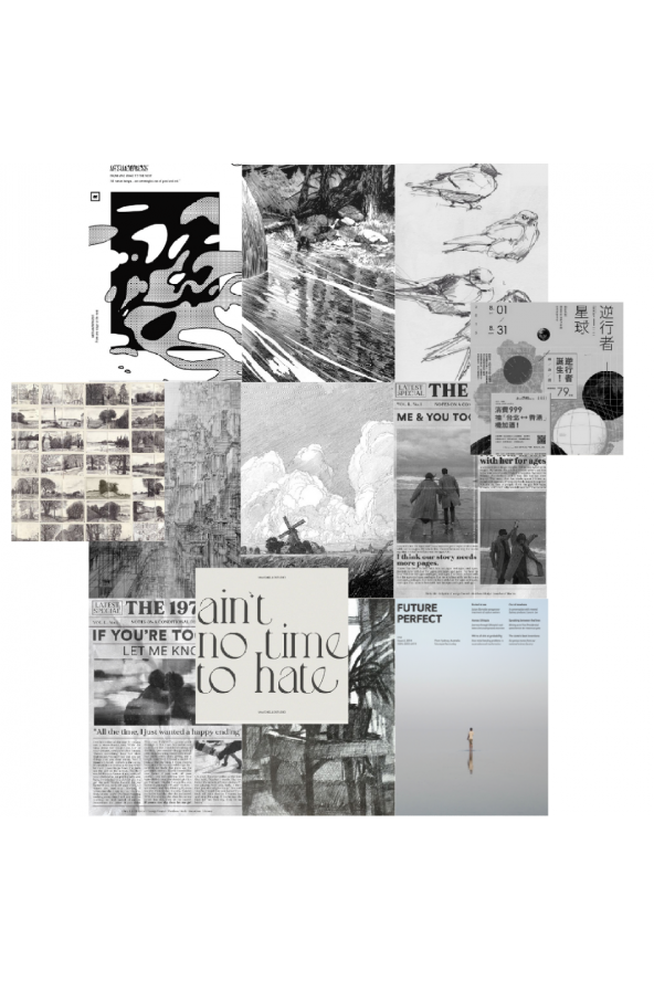 MONOCHROME SİYAH-BEYAZ B&W POSTER DUVAR KAĞIDI SETİ ürün görseli