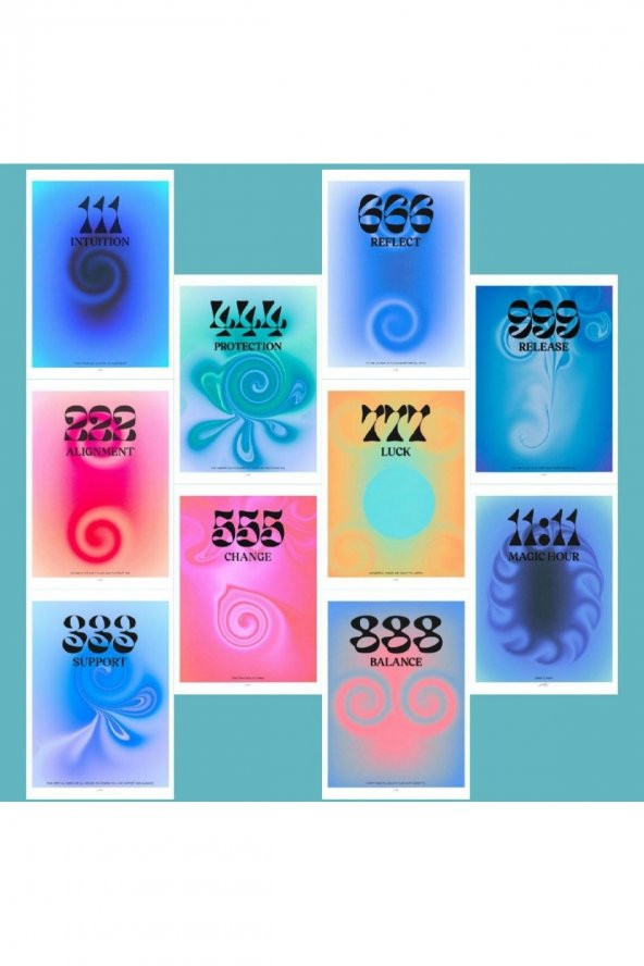 ANGEL NUMBER POSTER DUVAR KAĞIDI SETİ ürün görseli