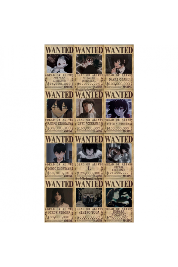 ANİME AOT DEATH NOTE POSTER DUVAR KAĞIDI SETİ - 1