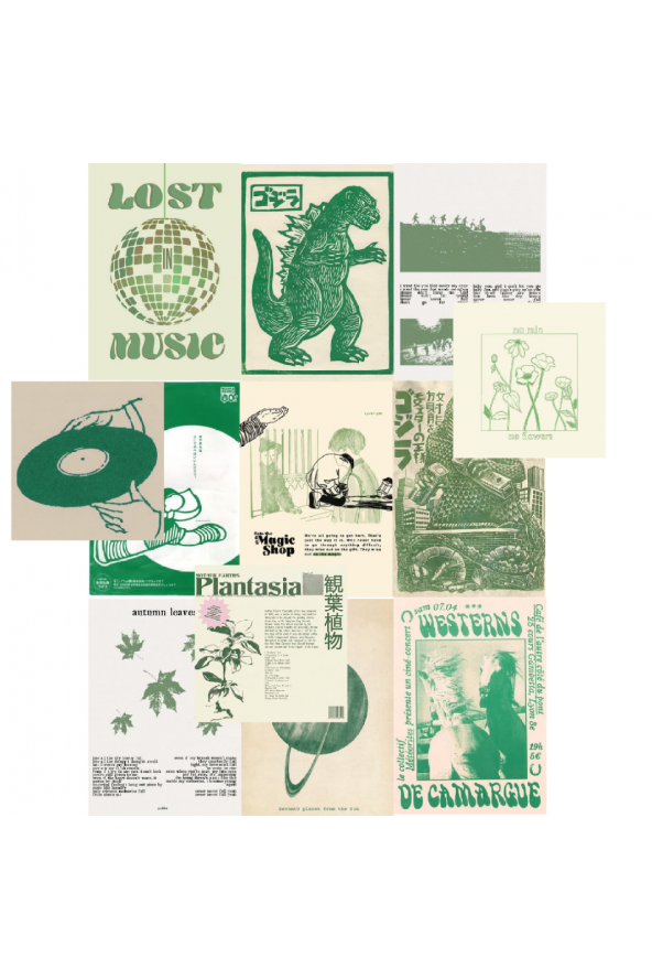 GREENISH INDIE POSTER DUVAR KAĞIDI SETİ ürün görseli