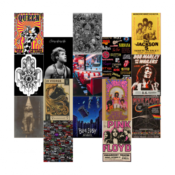 ORORA ROCK DUVAR KAĞIDI POSTER SETİ-2-15li