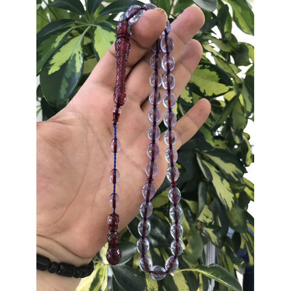 Sultan Telkari Mavi  Tonda Sistem Püsküllü Toz Kehribar Tesbih