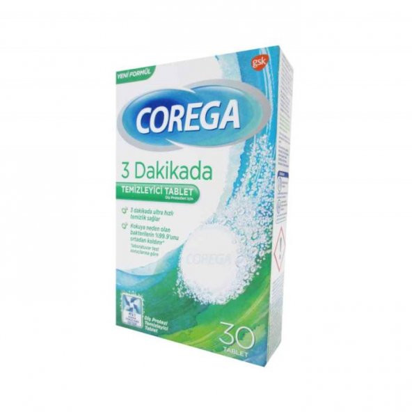 Corega Temizleyici Tablet 30 Lu 3 Dakika