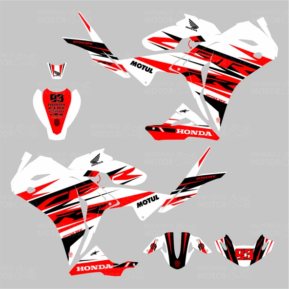 Honda CBR 250 R Eski Kasa RR Lines Design Sticker Set Beyaz-Kırmızı-Siyah - 2