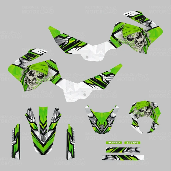 Mondial X-Treme Max 150 Skull Design Sticker Set - 2