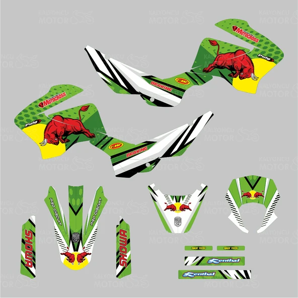 Mondial X-Treme Max 150 Bull Design Sticker Set - Resim 2