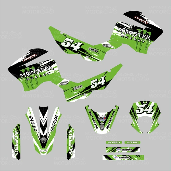Mondial X-Treme Maxx 200 i Monster Energy Design Sticker Set - Resim 2