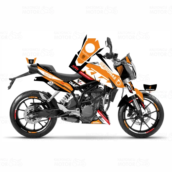 KTM Duke 390 Petronas Design Turuncu Sticker Set - 1