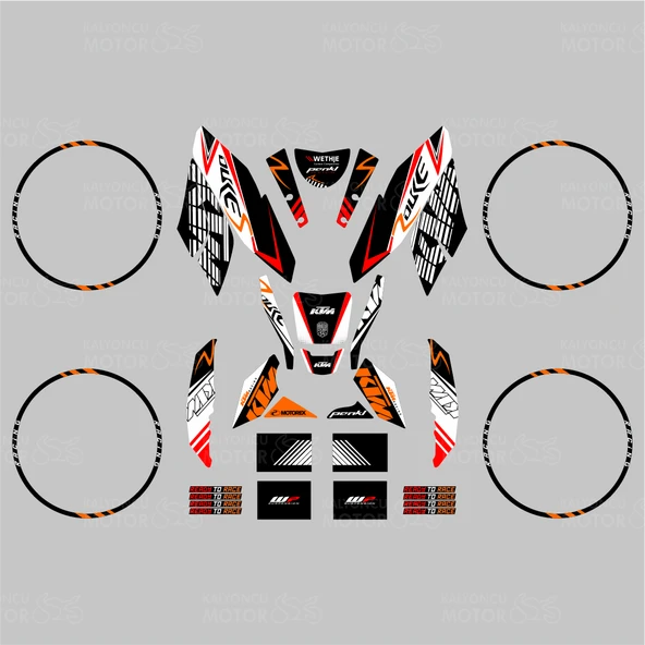 KTM Duke 200 R Design Sticker Set (2011-16) - Resim 2