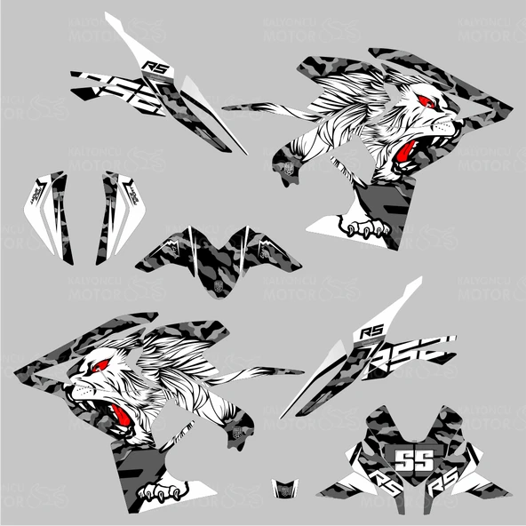 Bajaj Pulsar RS 200 Tiger Camo Design Sticker Set - 2