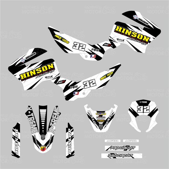 Mondial X-Treme Max 150 Hinson Design Beyaz Sticker Set - Resim 2
