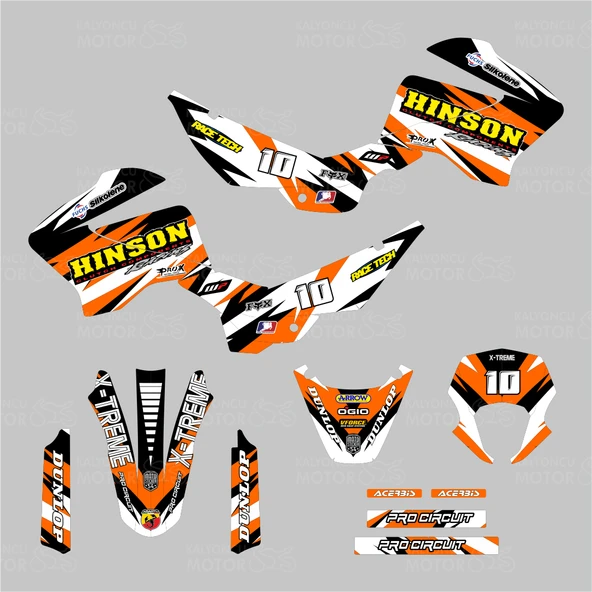 Mondial X-Treme Max 150 Hinson Design Turuncu Sticker Set - 2
