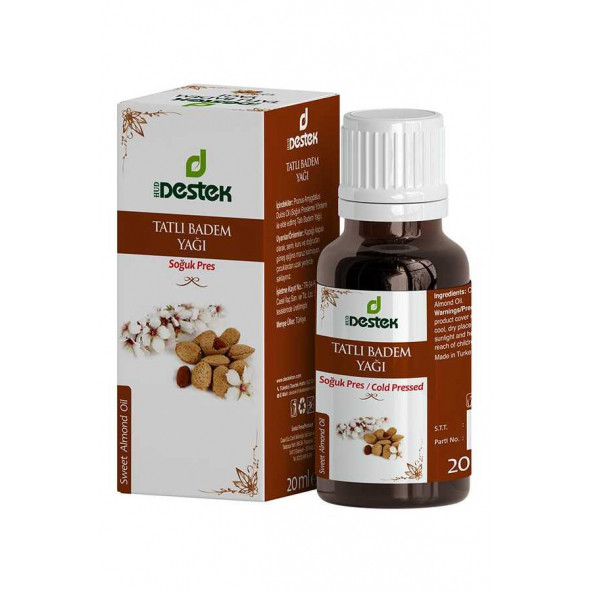 DESTEK TATLI BADEM YAĞI (Soğuk Pres) 20ML ürün görseli 1