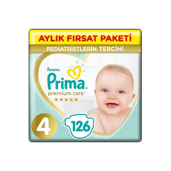 Prima Premium Care 4 Numara Maxi 126'lı Aylık Fırsat Paketi Bebek Bezi