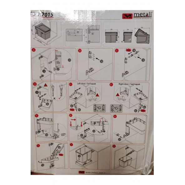 METALİ Dolap Içi Çöp Kovası Antrasit 15 L - 5