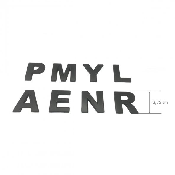 Yapışkanlı Harf 3,75 cm Mat Siyah (1 Adet Harf Fiyatıdır Set Değildir ) - 2