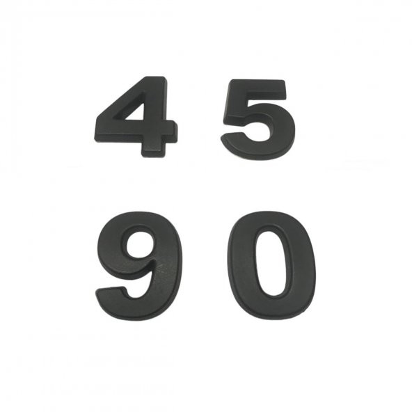 Yapışkanlı Plastik Rakam 3,75 cm Mat Siyah ( 1 Adet Rakam Fiyatıdır ) - 2