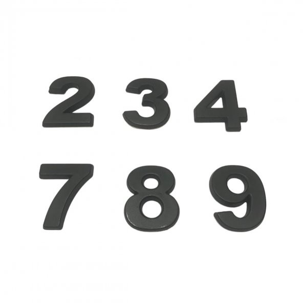 Yapışkanlı Plastik Rakam 3,75 cm Mat Siyah ( 1 Adet Rakam Fiyatıdır ) - 3