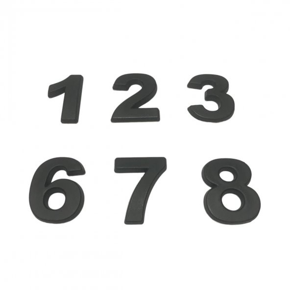 Yapışkanlı Plastik Rakam 3,75 cm Mat Siyah ( 1 Adet Rakam Fiyatıdır ) - 4