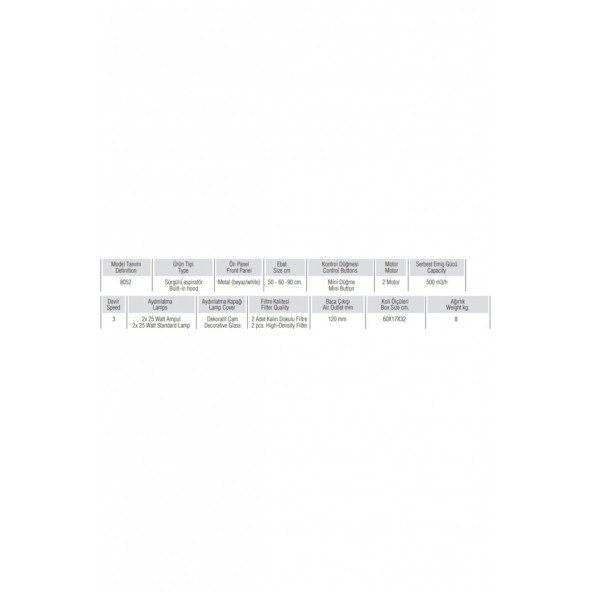 Hibsan 8052 Çift Motorlu Inox Sürgülü Aspiratör (Bacasız) - 3