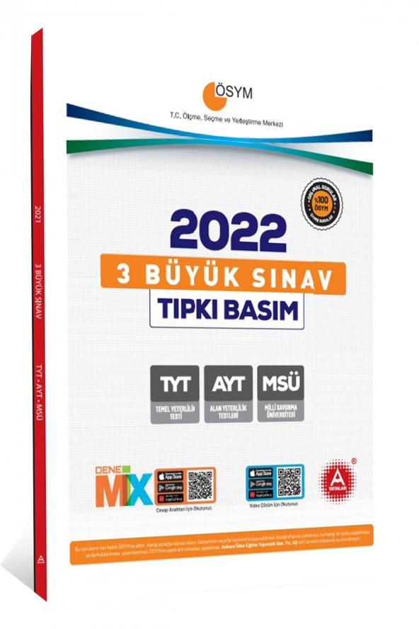 2022-3 Büyük Sınav AYT-TYT-MSÜ Tıpkı Basım