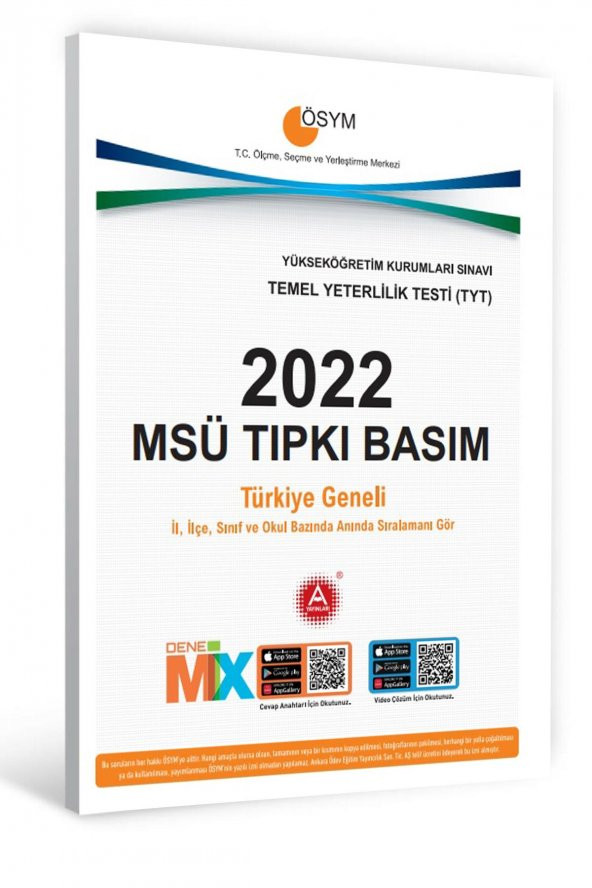 2022-3 Büyük Sınav AYT-TYT-MSÜ Tıpkı Basım - Resim 4