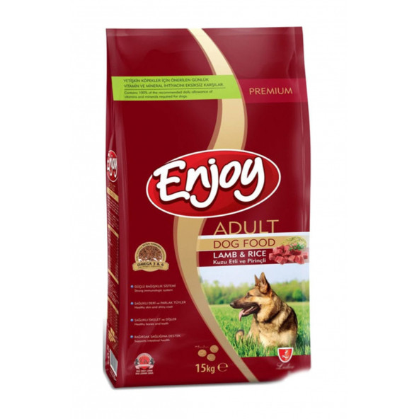 Enjoy - Kuzu Etli ve Pirinçli Yetişkin Köpek Maması - 15 Kg