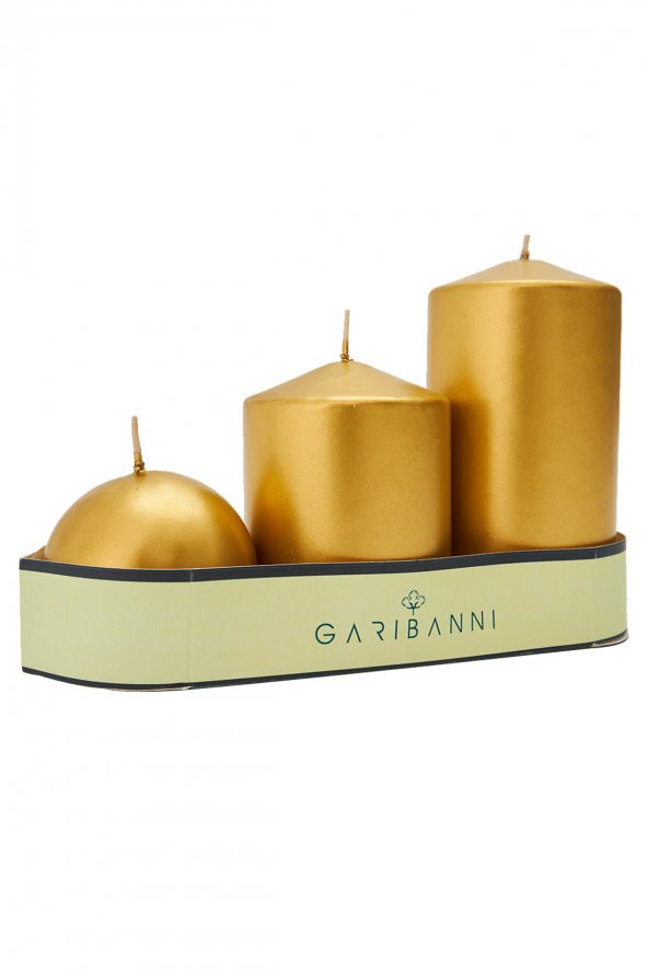 Gold 3lü Mum Set