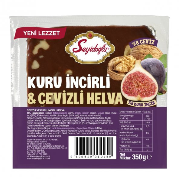 Kuru İncirli & Cevizli Helva Yaz Helvası 350 gr