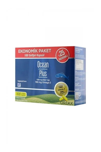 OCEAN Plus Omega 3 1200 Mg 100 Kapsül | Ekonomik Paket 8697595871836