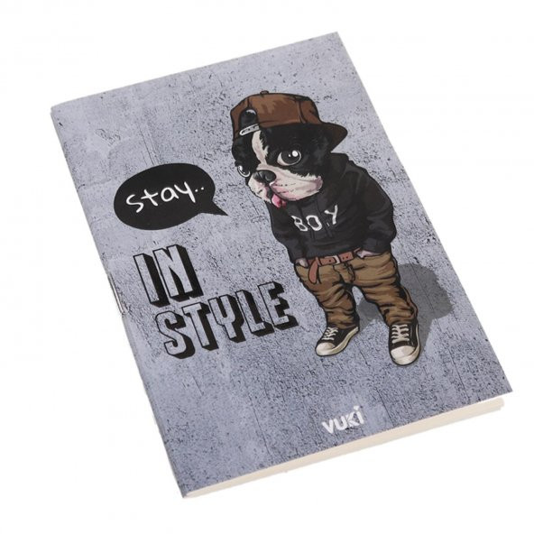 STAY IN STYLE YAZILI KÖPEK GÖRSEL TASARIM MİNİ DEFTER