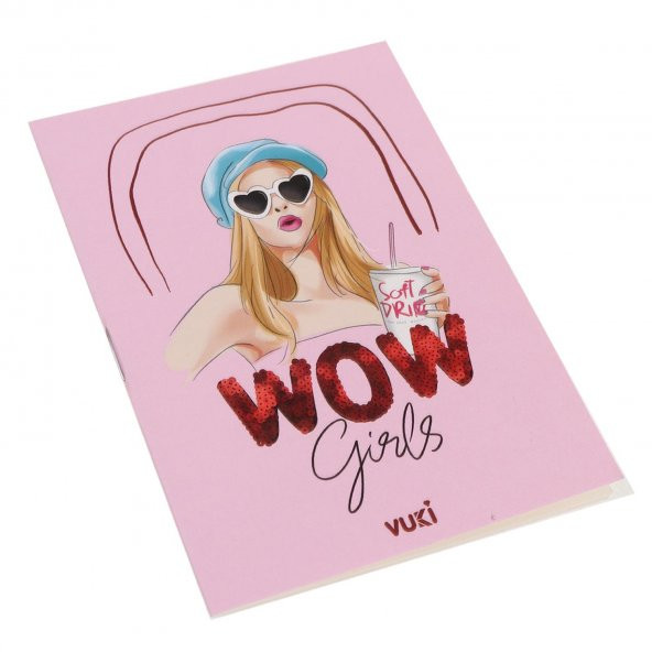 WOW GIRLS YAZILI KIZ GÖRSEL TASARIM MİNİ DEFTER