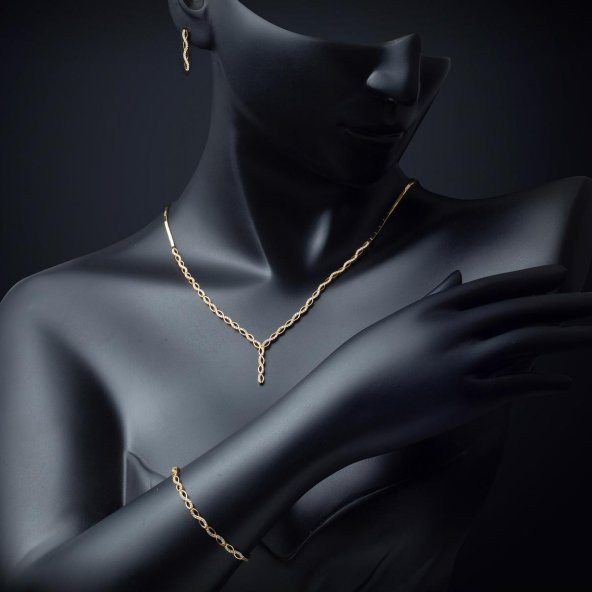 Sonsuzluk 14 Ayar Altın Takı Seti - 2