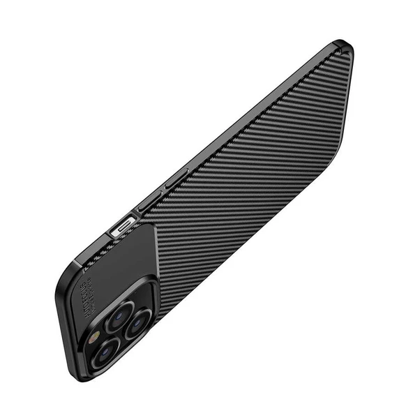 Vendas iPhone 14 Pro Max Uyumlu Karbon Fiber Tasarımlı Kamera Çıkıntılı Darbe Dirençli Kılıf + 5D Cam Ekran Koruyucu - 8