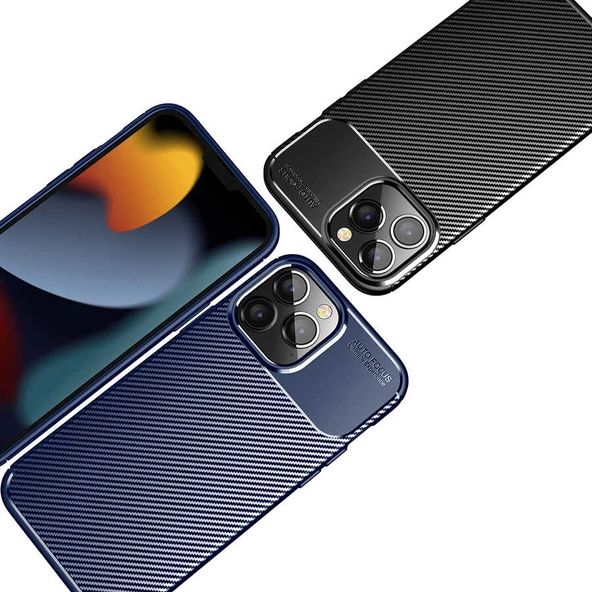Vendas iPhone 14 Pro Max Uyumlu Karbon Fiber Tasarımlı Kamera Çıkıntılı Darbe Dirençli Kılıf + 5D Cam Ekran Koruyucu - 11