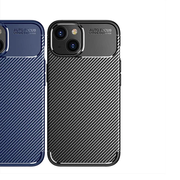 Vendas iPhone 14 Plus Uyumlu Karbon Fiber Tasarımlı Kamera Çıkıntılı Darbe Dirençli Kılıf - 12